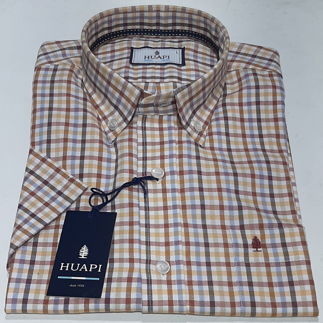 Camisa Huapi Manga Corta Cuadros