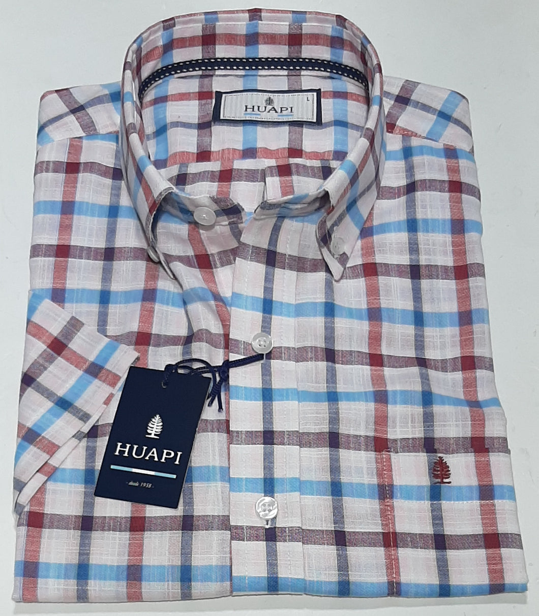 Camisa Huapi Manga Corta Cuadros